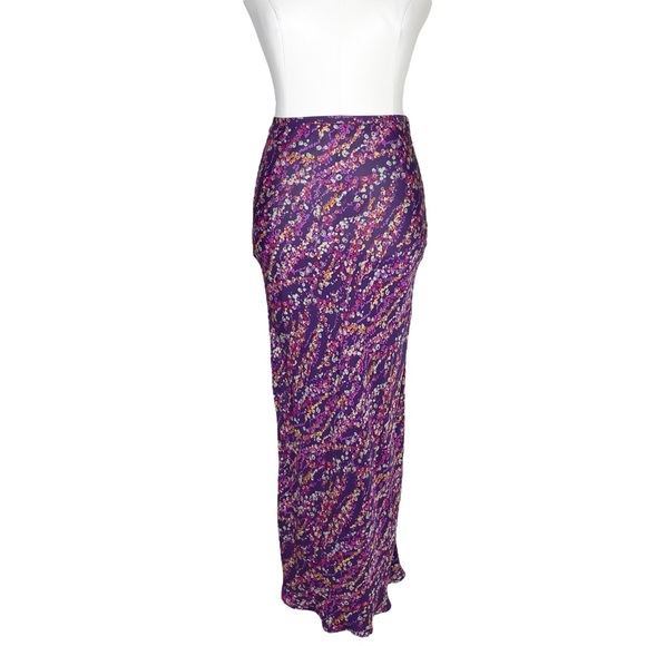 Diane Von Furstenberg Purple Silk Maxi Skirt - Picture 6 of 12